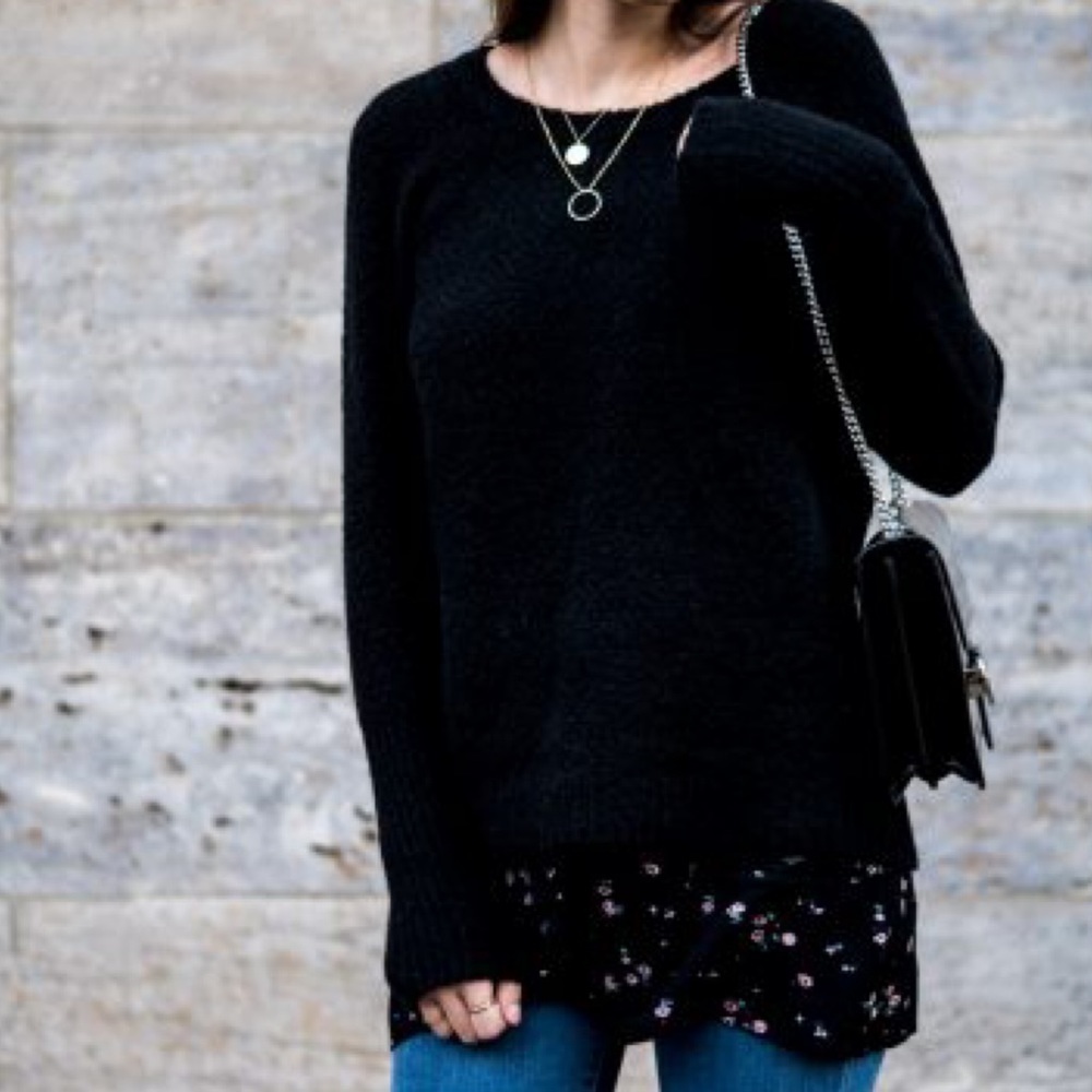 Stitchfix lace trim shaker sweater